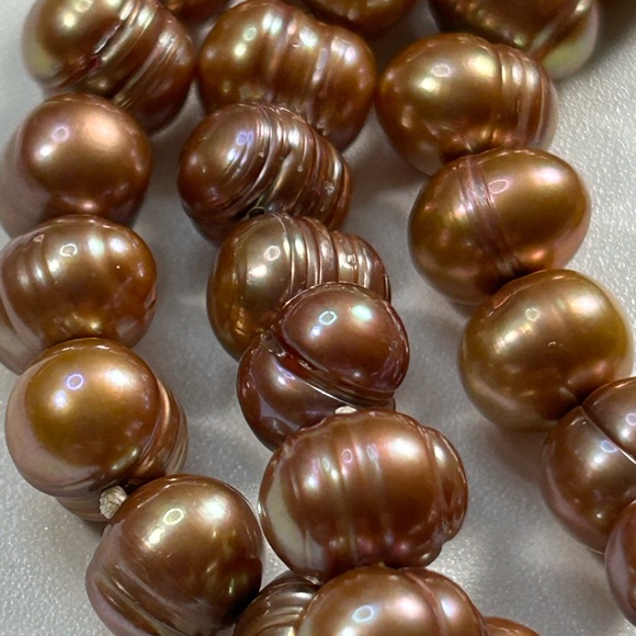 #45 Vintage Brown Baroque Pearl Necklace, 17.5" - Picture 4 of 9